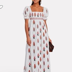 Agua by Agua Bendita Pistachio Dahlia Embroidered Dress Bridgerton Regency